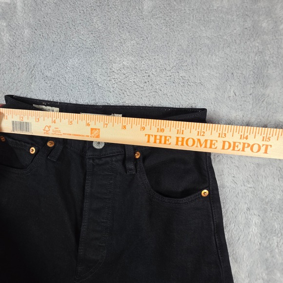 Levi's Premium Women 25 Black Ribcage Straight Ankle Jeans High Rise Pants - Picture 2 of 12